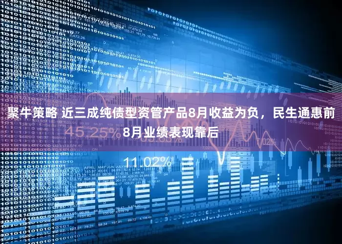 聚牛策略 近三成纯债型资管产品8月收益为负,民生通惠前8月业绩表现靠后