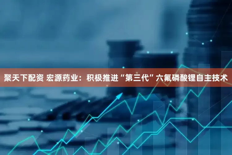 聚天下配资 宏源药业：积极推进“第三代”六氟磷酸锂自主技术